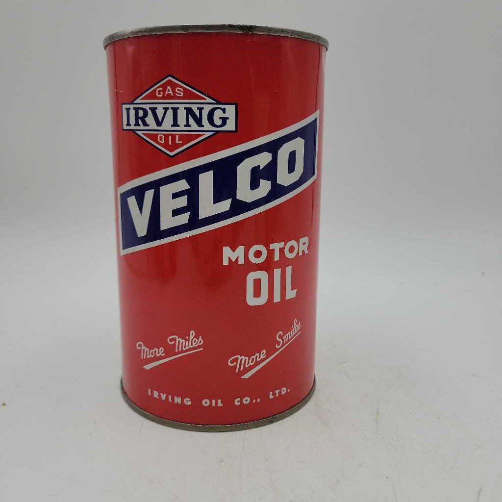 Irving Oil Velco Tin Velco Motor oil Can (JEF)