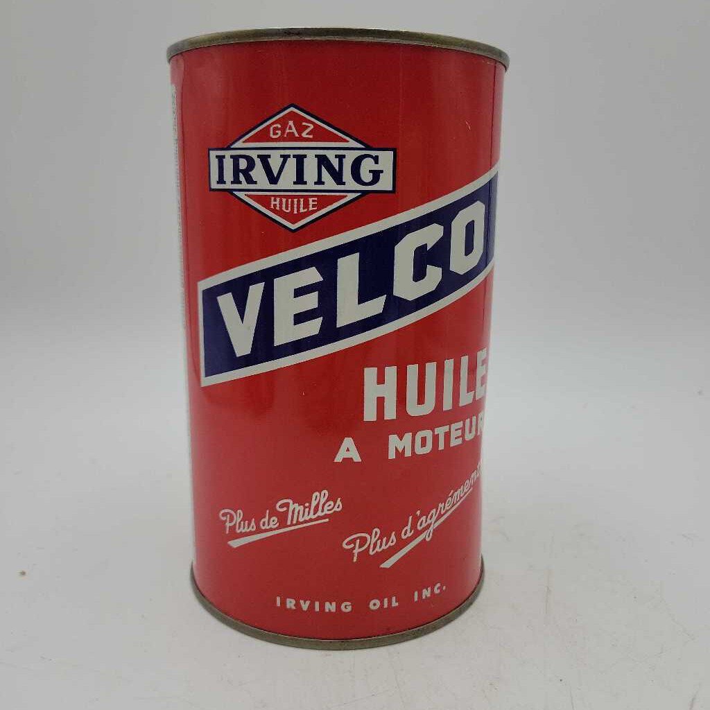 Irving Oil Velco Tin Velco Motor oil Can (JEF)