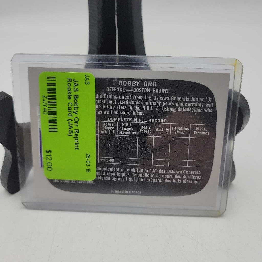 Bobby Orr Reprint Rookie Card (JAS)