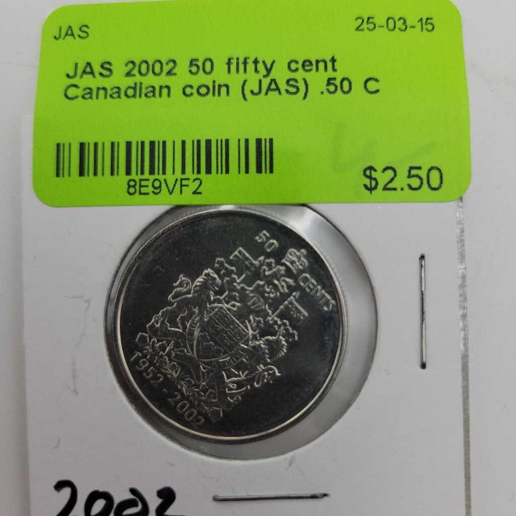 2002 50 fifty cent Canadian coin (JAS)