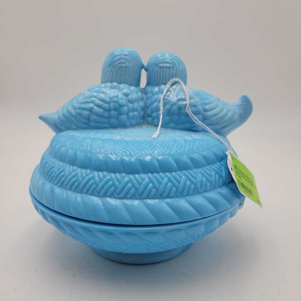 Antique Heisey Glass Candy Dish Doves (DEB)