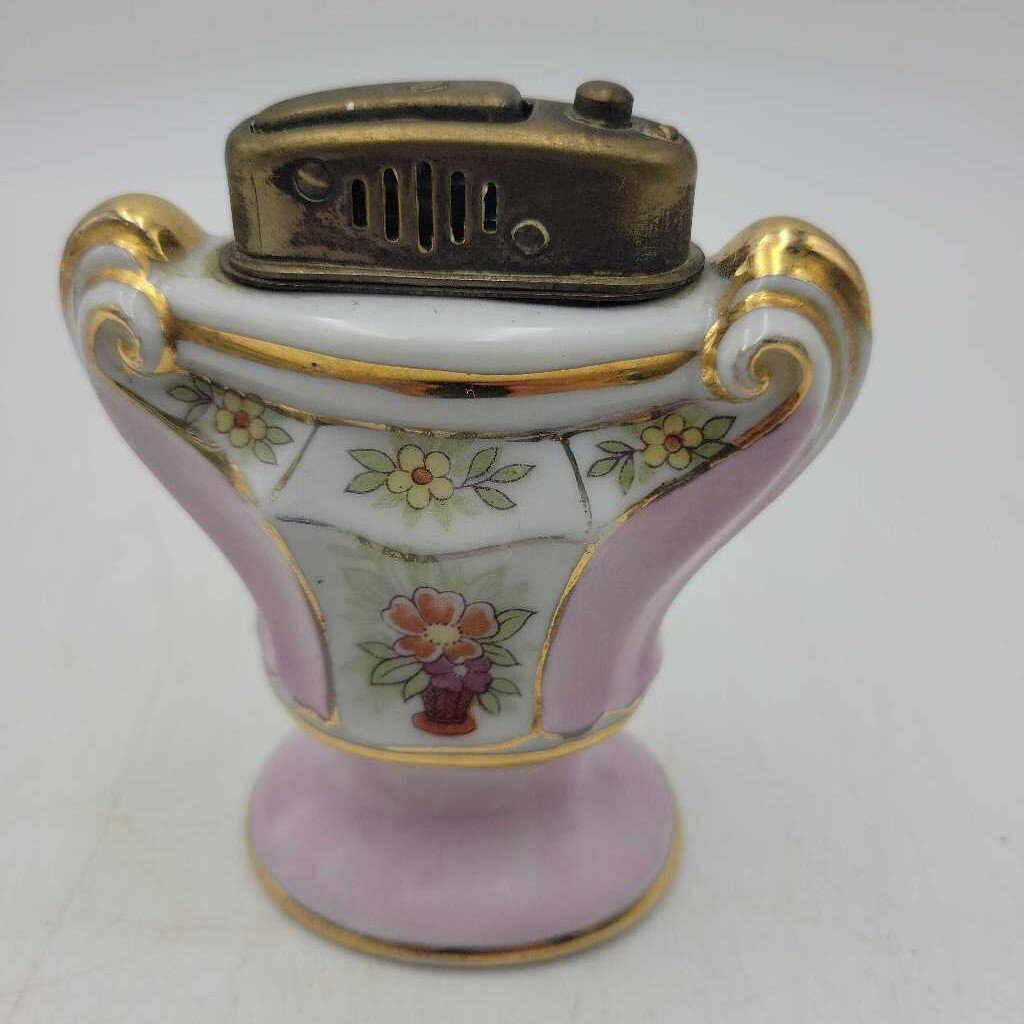 Antique Table Lighter In Ceramic Holder (SLP)