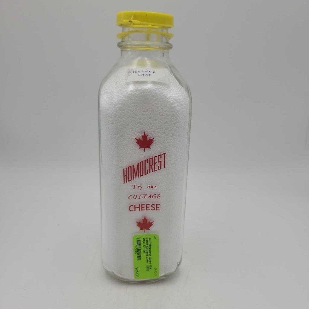Homocrest Quart Milk Bottle Kirkland Lake (JEF)