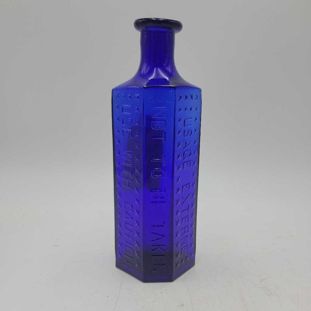 Cobalt Blue Poison Bottle 8 oz Rare (JEF)