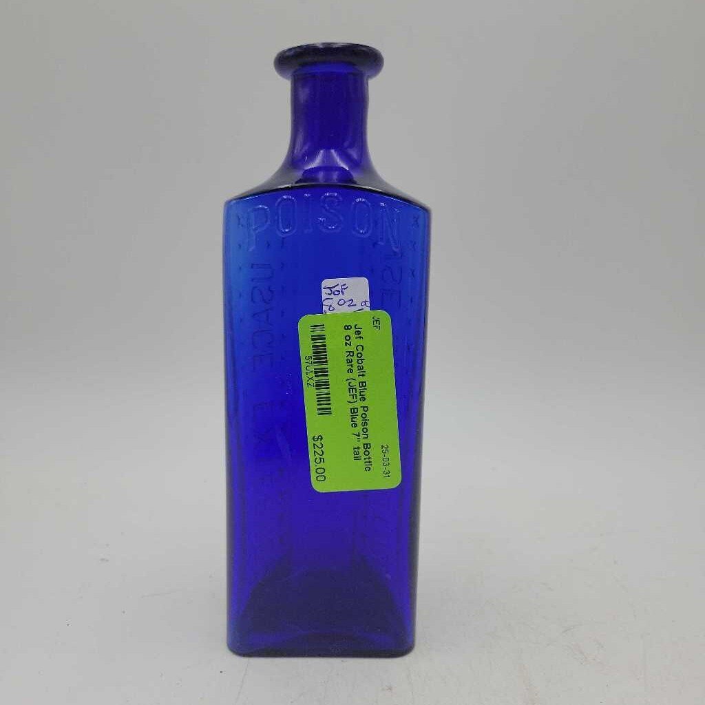 Cobalt Blue Poison Bottle 8 oz Rare (JEF)