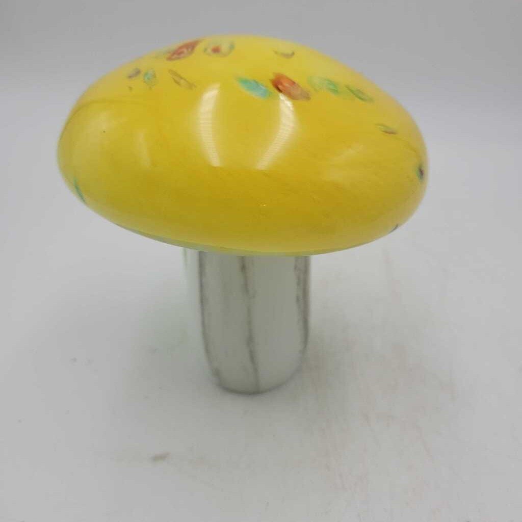 Yellow Millefiori Glass Mushroom (STV)