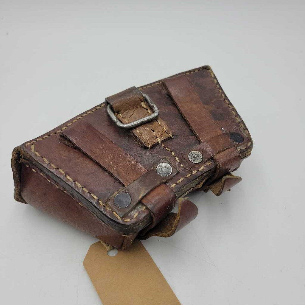 Leather Double Ammo Pouch All Straps Intact (TWS)