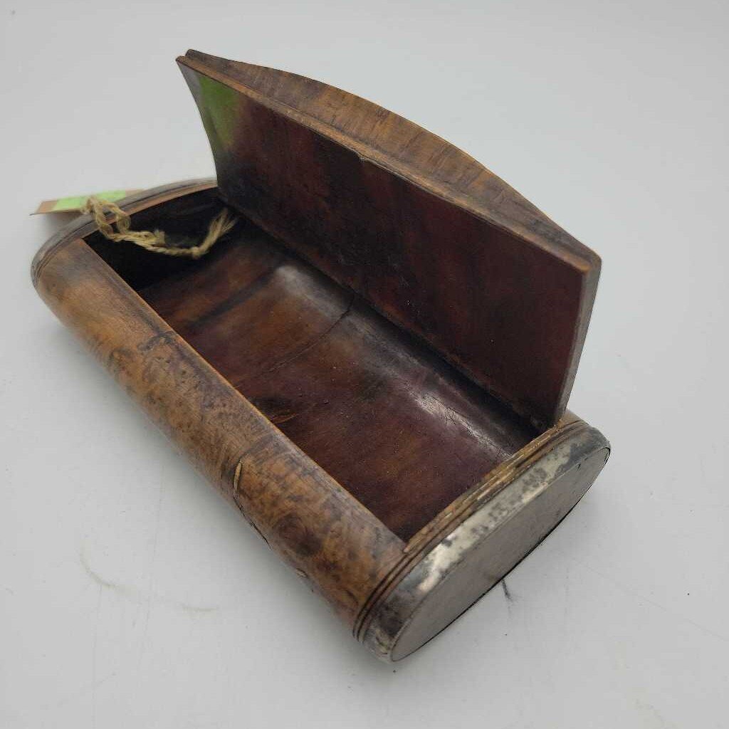 Burlwood Box Possibly a Tabletop Snuff Box From Lyon France (TWS)