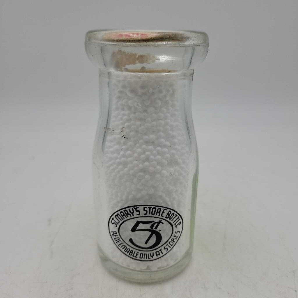 St. Mary's Store Bottle 5c Milk bottle Quarter Pint (JEF)