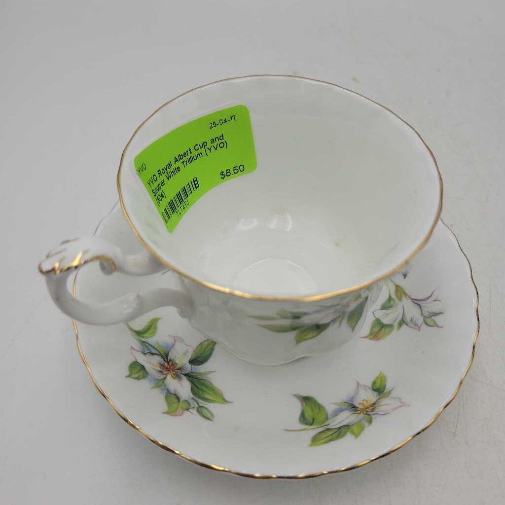 Royal Albert Cup and Saucer White Trillium (YVO) (504)