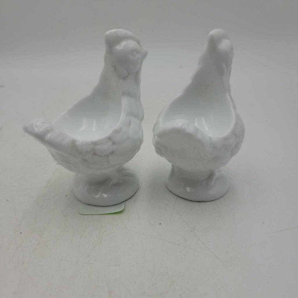 Pair of Porcelain Rooster Egg Cups (Pair) (TWS)