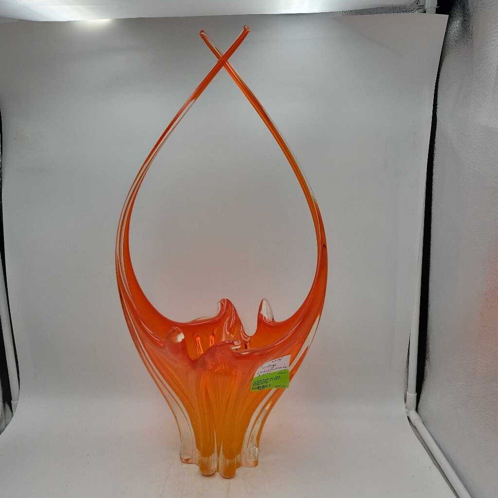 MCM Amber Art Glass Lorraine vase (DS) 3244