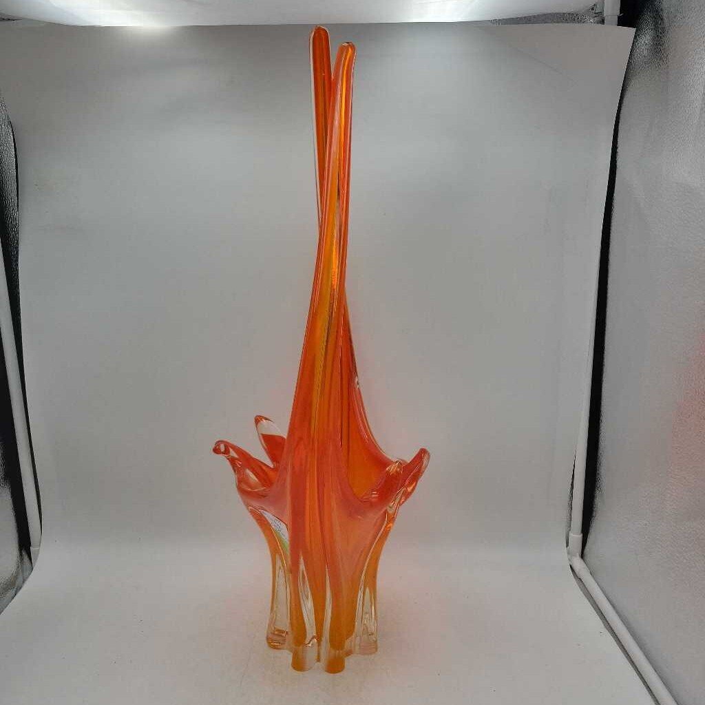 MCM Amber Art Glass Lorraine vase (DS) 3244