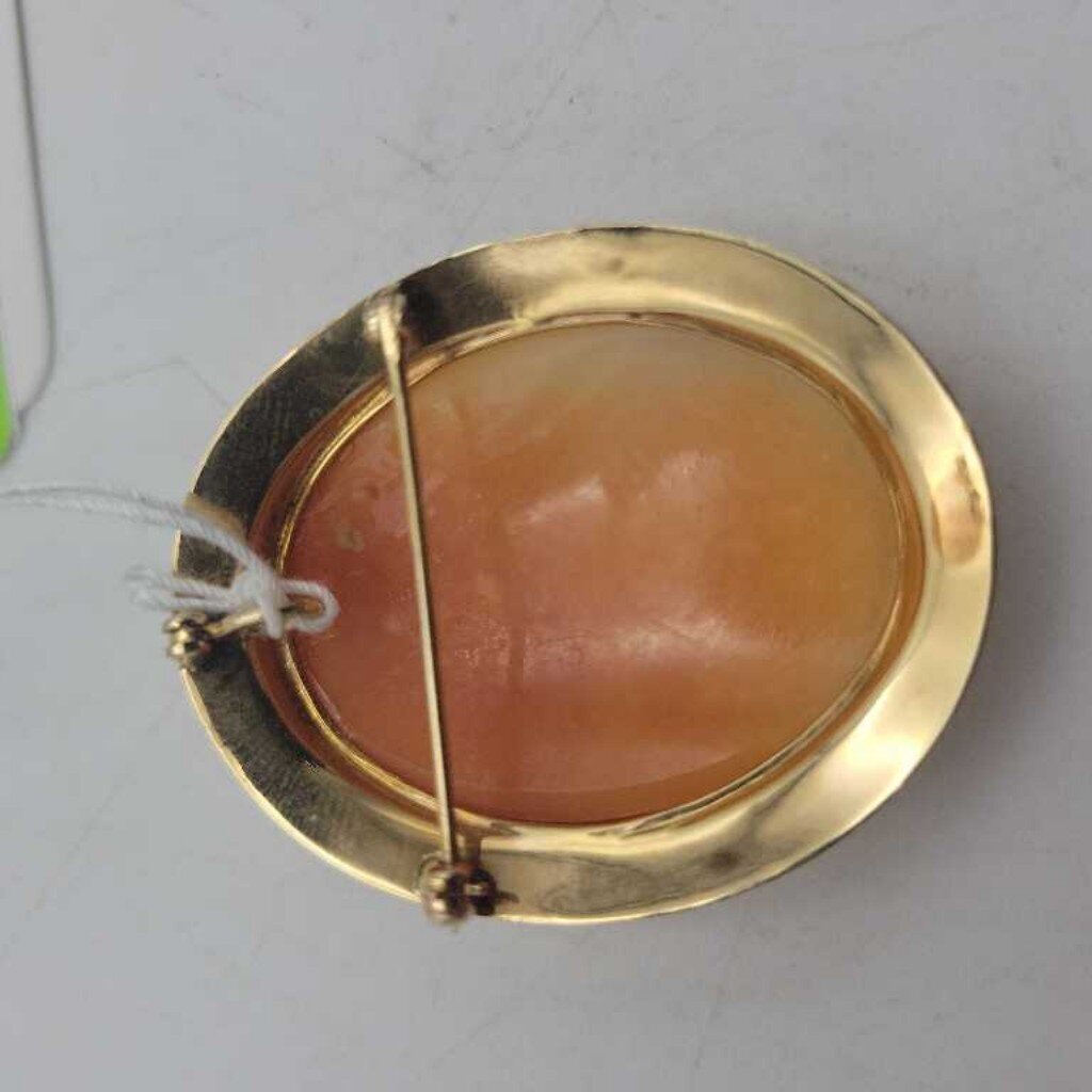 Vintage 10k Genuine Cameo Pendant Brooch 12.8g - #12113 (VT)