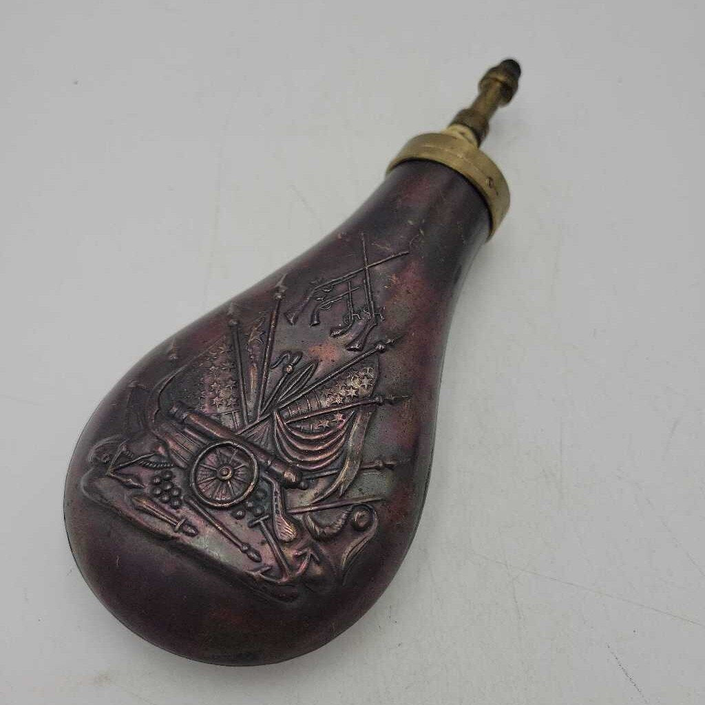 Gun Powder Flask w. Detailed Canon/Flags/Rifles Design (TWS)