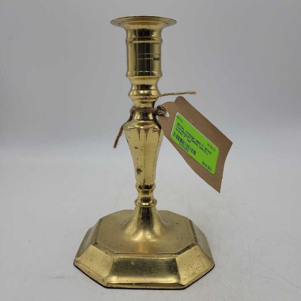 Vintage 1989 7" Brass Candlestick (0832) (MCOL)
