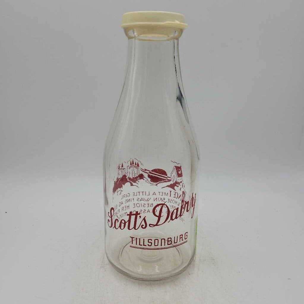 Scott's Dairy Tillsonburg Milk Bottle with lid (JAS) Rare