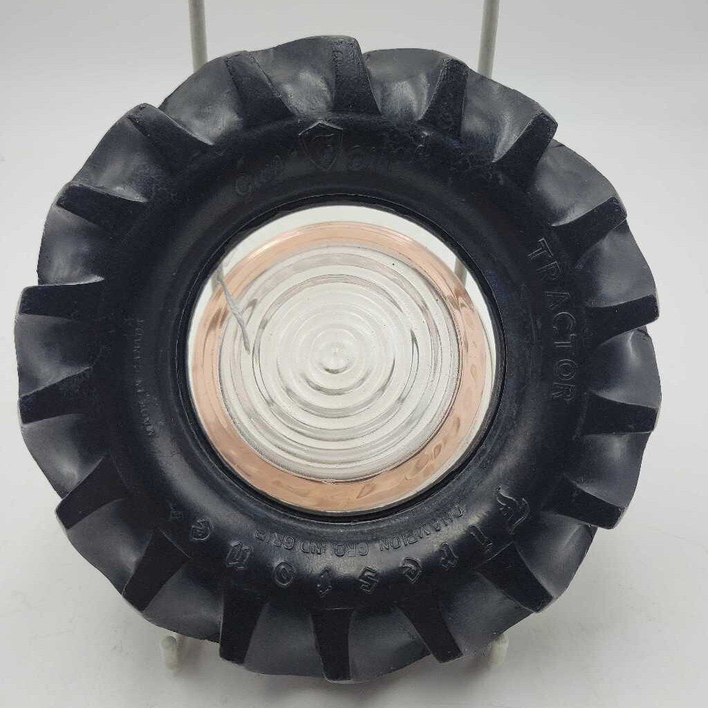 Rubber Tire Ashtray pink glass insert (DEB)