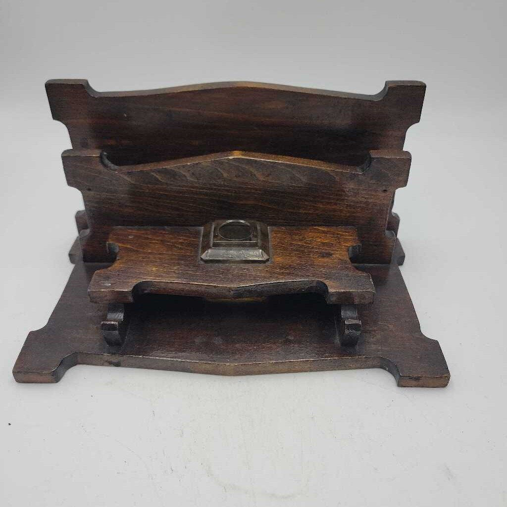 Wooden Letter Holder inkwell Stand (DS) 3252