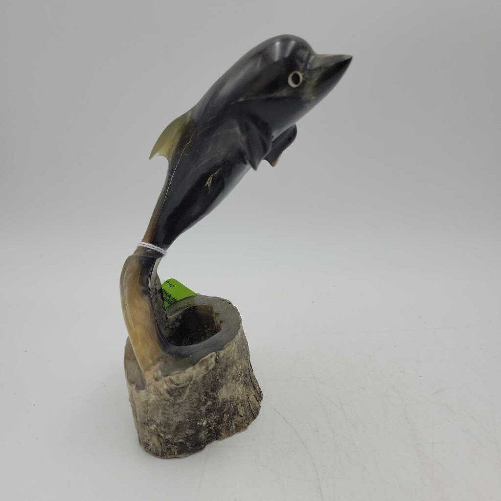 Hand Carved Horn Dolphin (RHA)