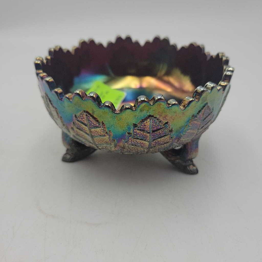 Antique Fenton Iridescent Foted Bowl (NS) #536