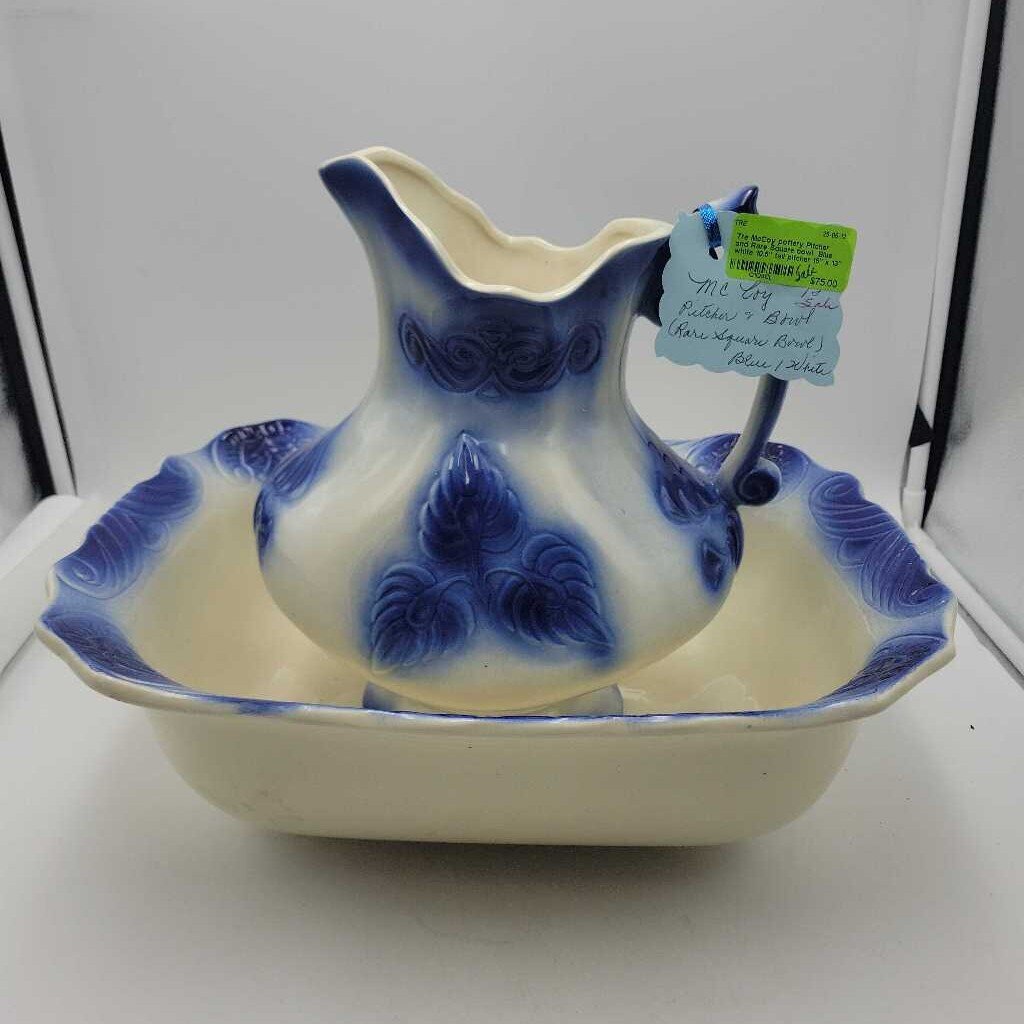 McCoy pottery Pitcher and Rare Square bowl