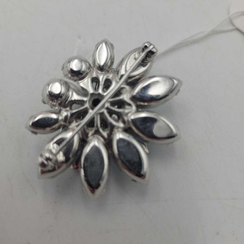 Vintage Blue Rhinestone Brooch - #12183 (VT)