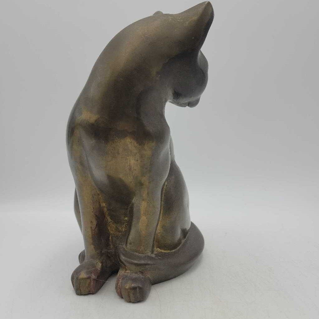 Vintage 8" Brass Cat (0896)