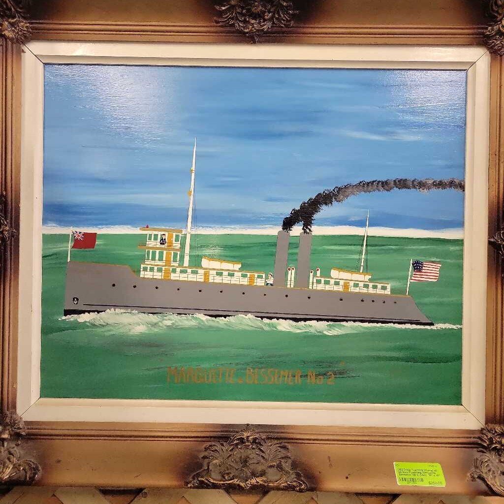 Doug Trafford original oil on board painting Marquette Bessemer N0 2 (US2)