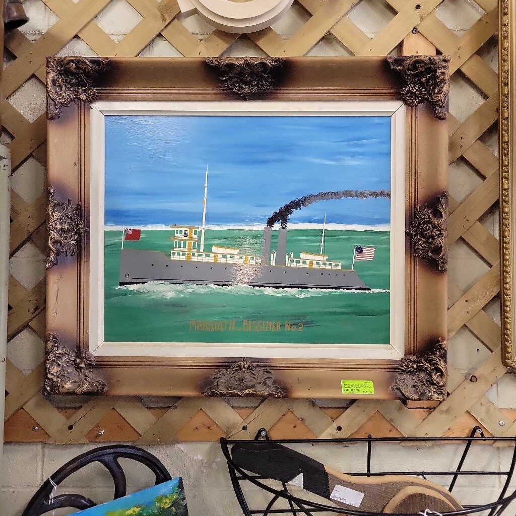 Doug Trafford original oil on board painting Marquette Bessemer N0 2 (US2)