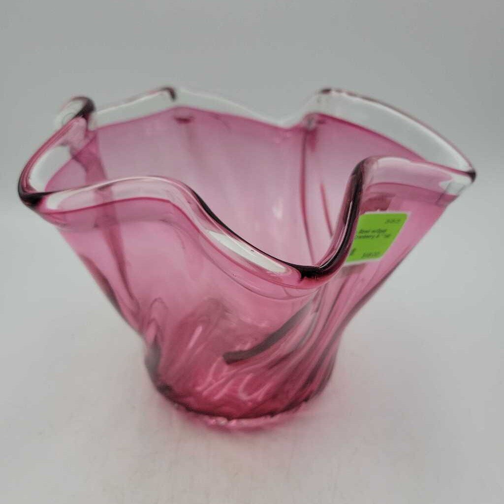 Cranberry Bowl w/Gold Overlay (JL)