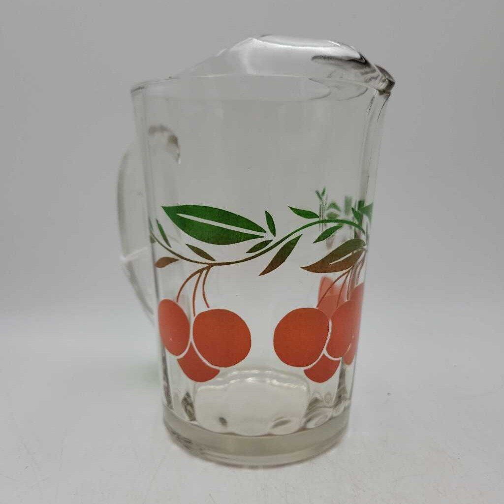 MCM Anchor Hocking Juice Pitcher Cherry Pattern (LOR)