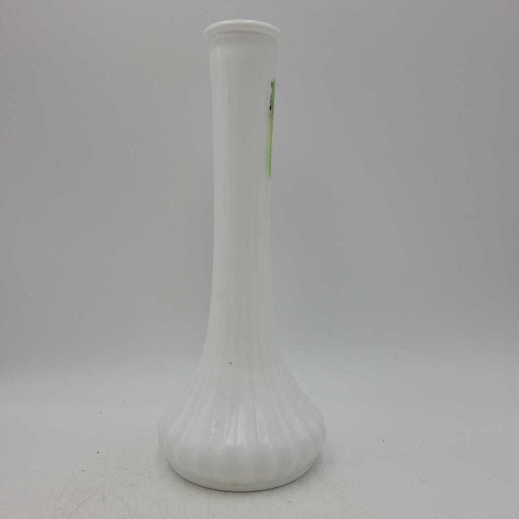 White milk glass Hoosier vase (RHA)