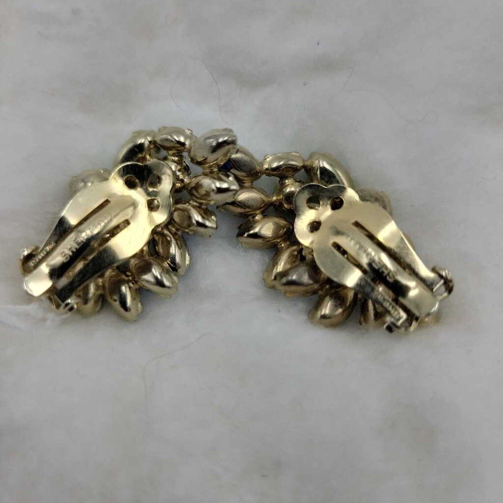 Vintage Blue-Green Sherman Clip Ons - #12368 (VT)