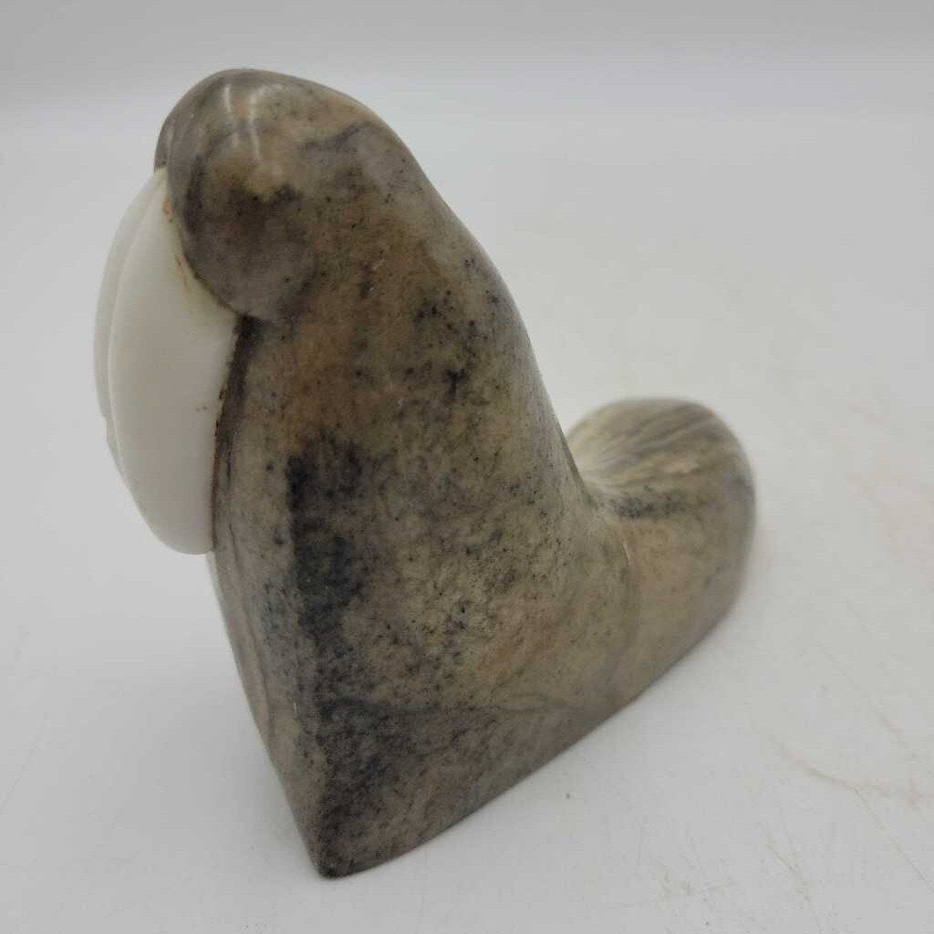 Unsigned Soapstone Walrus Carving (JL)