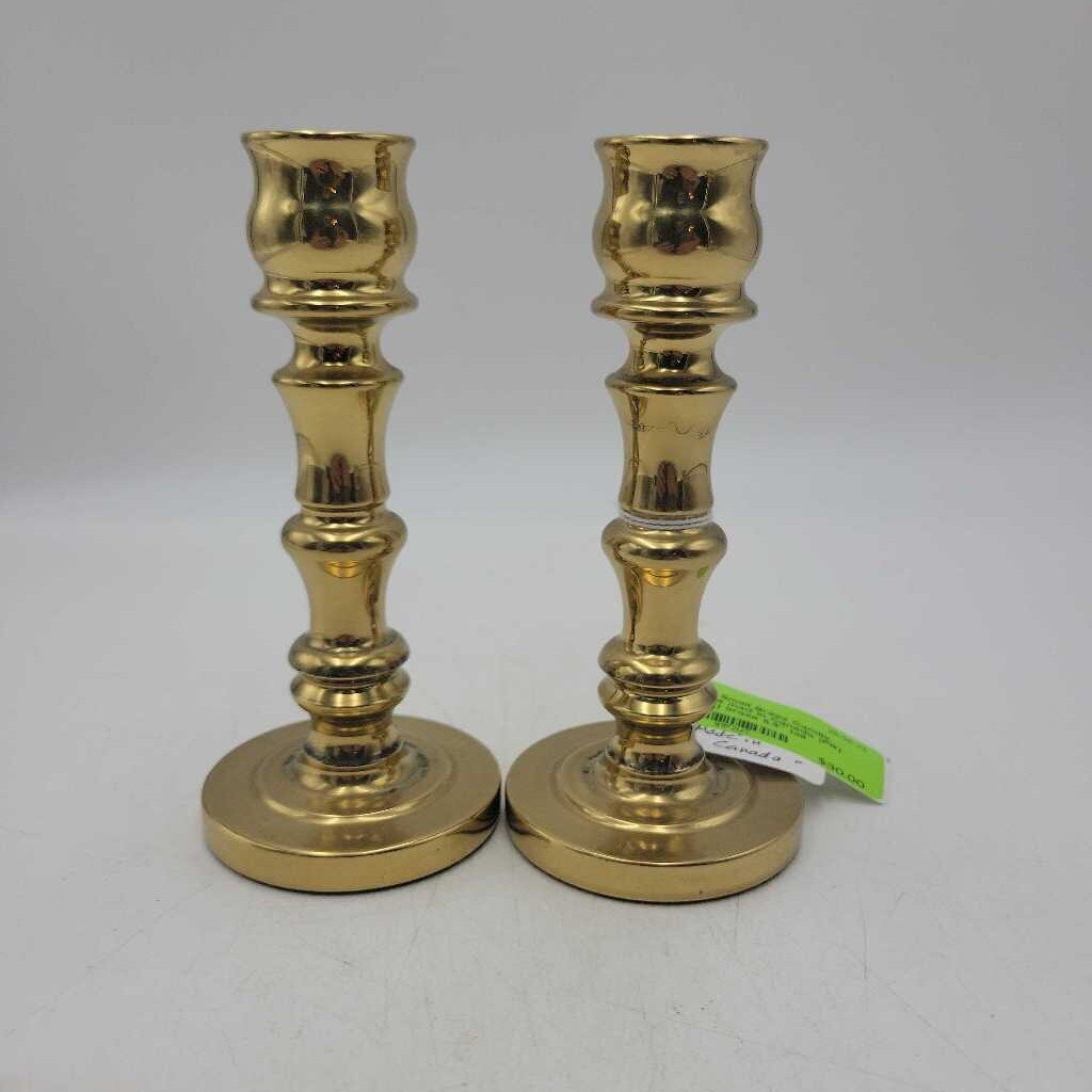 Small Brass Candle Sticks made in Canada (PR) (RHA)