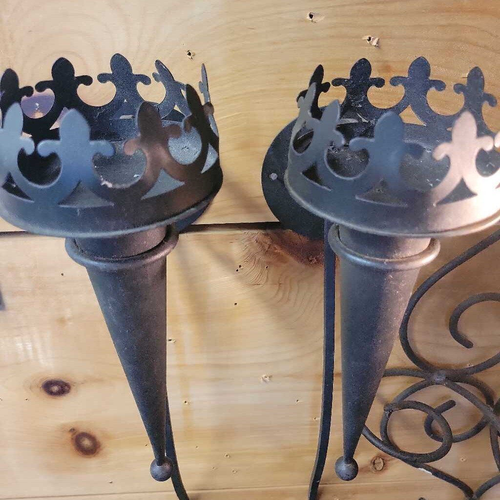 Pair of Metal Wall Sconces (JAS)