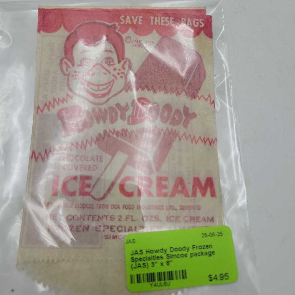 Howdy Doody Frozen Specialties Simcoe package (JAS)