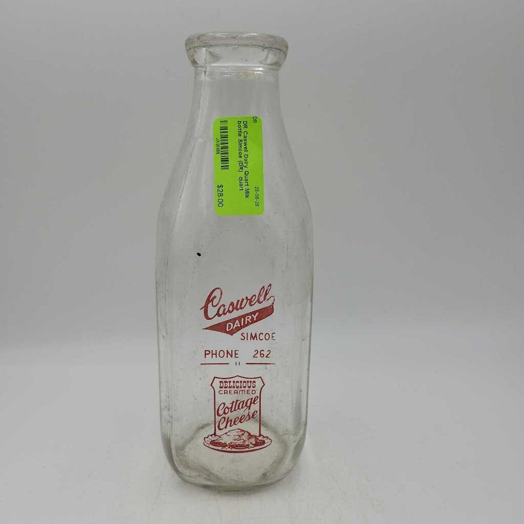 Caswell Dairy Quart Milk bottle Simcoe (DR)