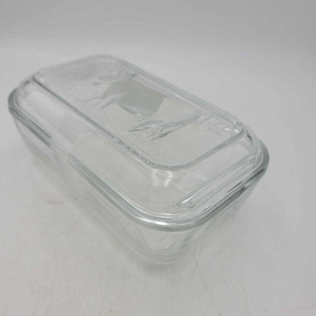 Arcoroc Clear Glass Cow Theme Butter Dish (1059)