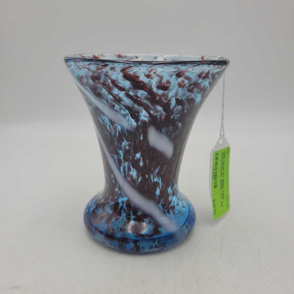 Small art glass Vase Hand Painted (DEB)