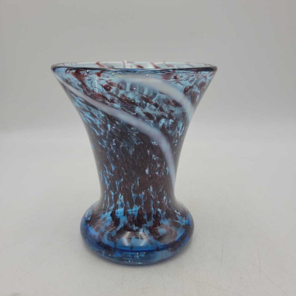 Small art glass Vase Hand Painted (DEB)