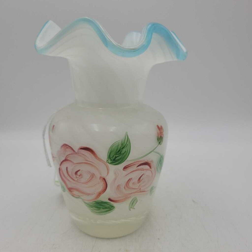 Small Hand Painted Art Glass vase (DEB)