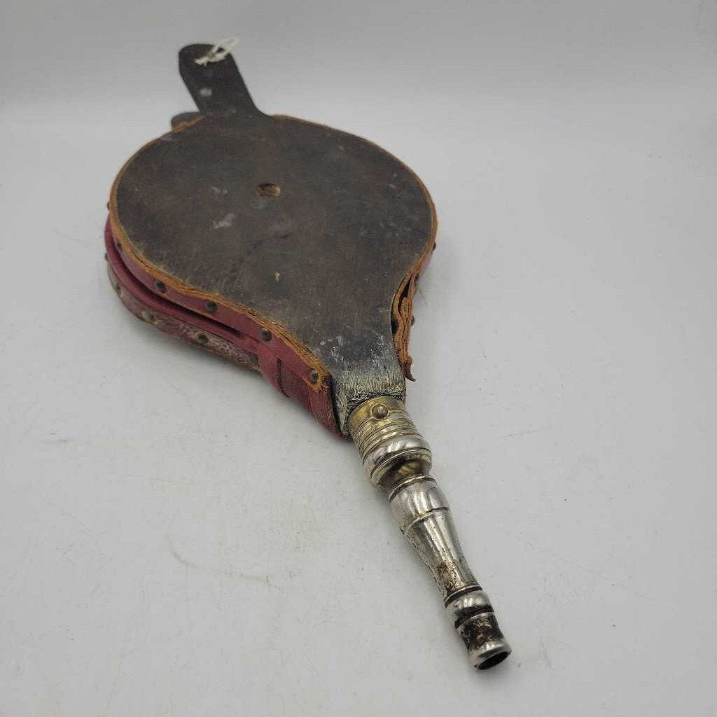Bellows Antique Brass & Leather W/Dutch Scene