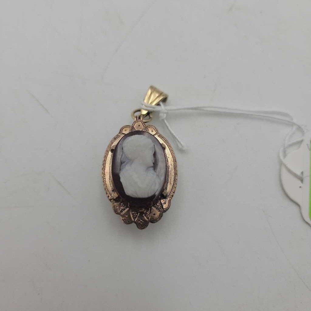 Antique Victorian 9k Sardonyx Fob Locket - 12163 (VT)