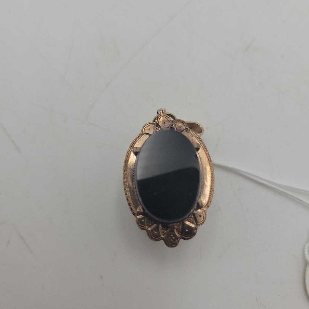 Antique Victorian 9k Sardonyx Fob Locket - 12163 (VT)