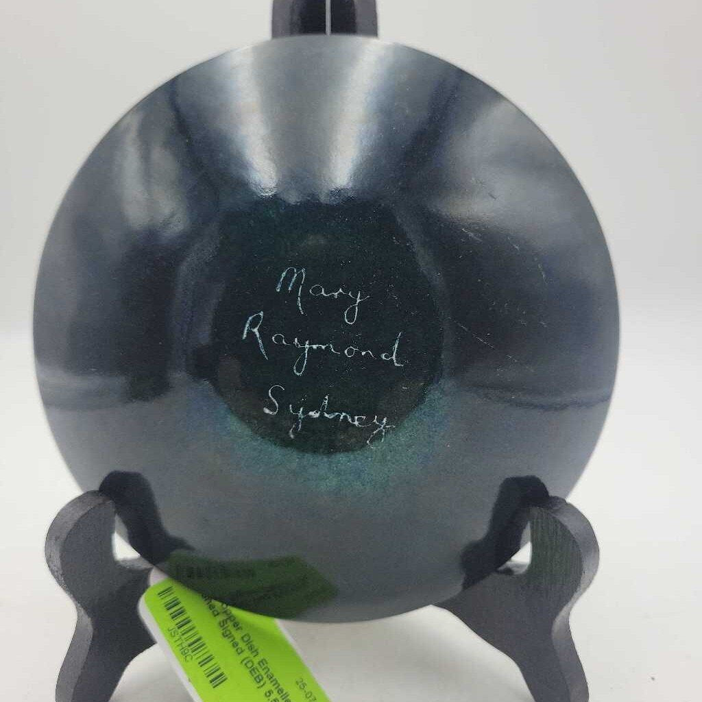 Copper Dish Enamelled Finished Signed (DEB)