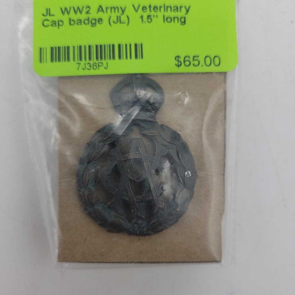 WW2 Army Veterinary Cap badge (JL) war memorabilia