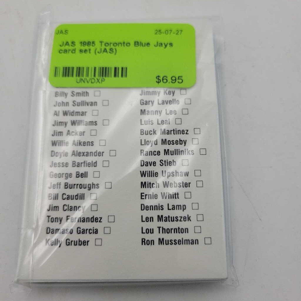 1985 Toronto Blue Jays card set (JAS)