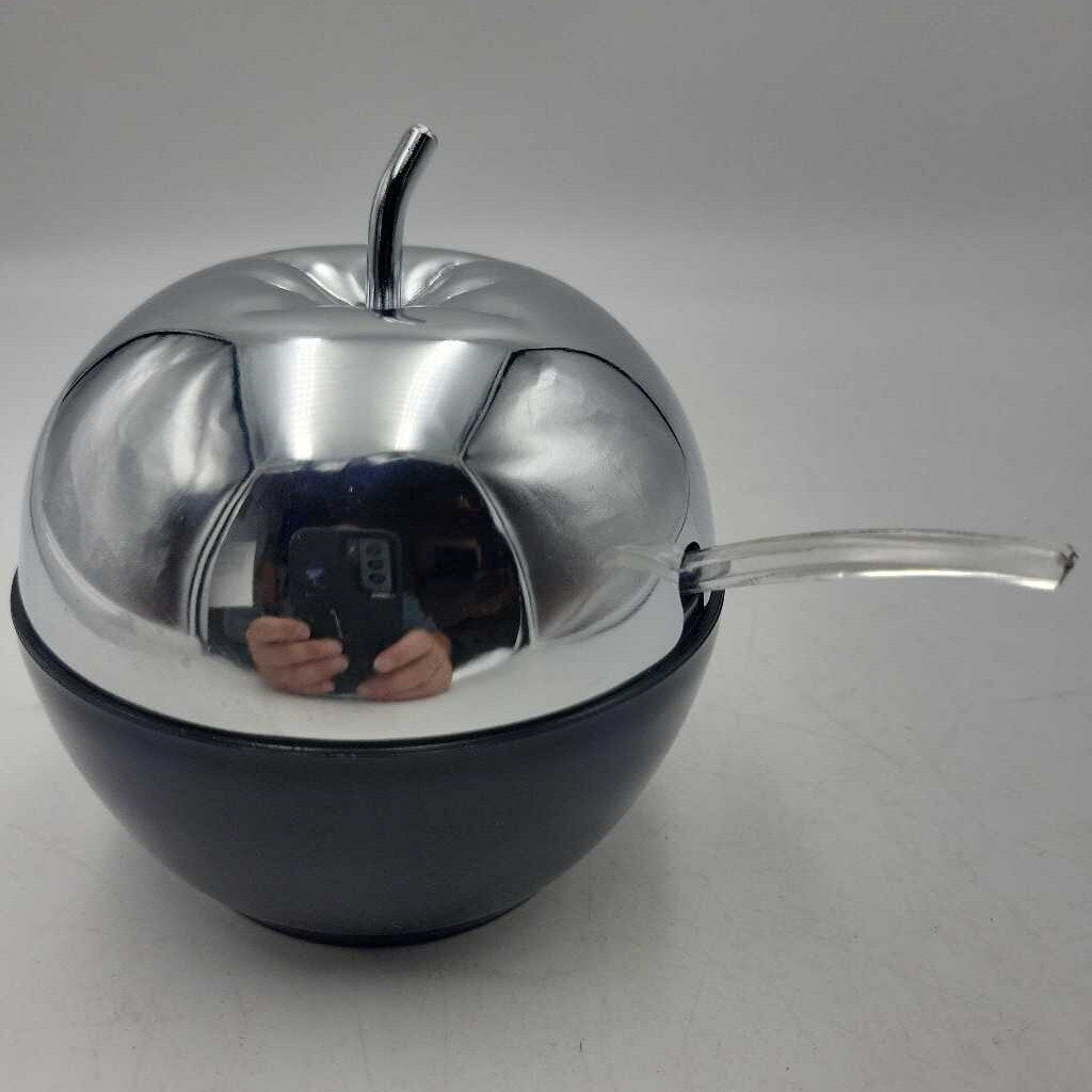 Apple Saucer server Cobalt blue glass bottom (TRE)